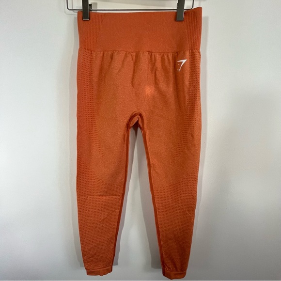 Gymshark Pants - Gymshark Orange Seamless Leggings Sz L